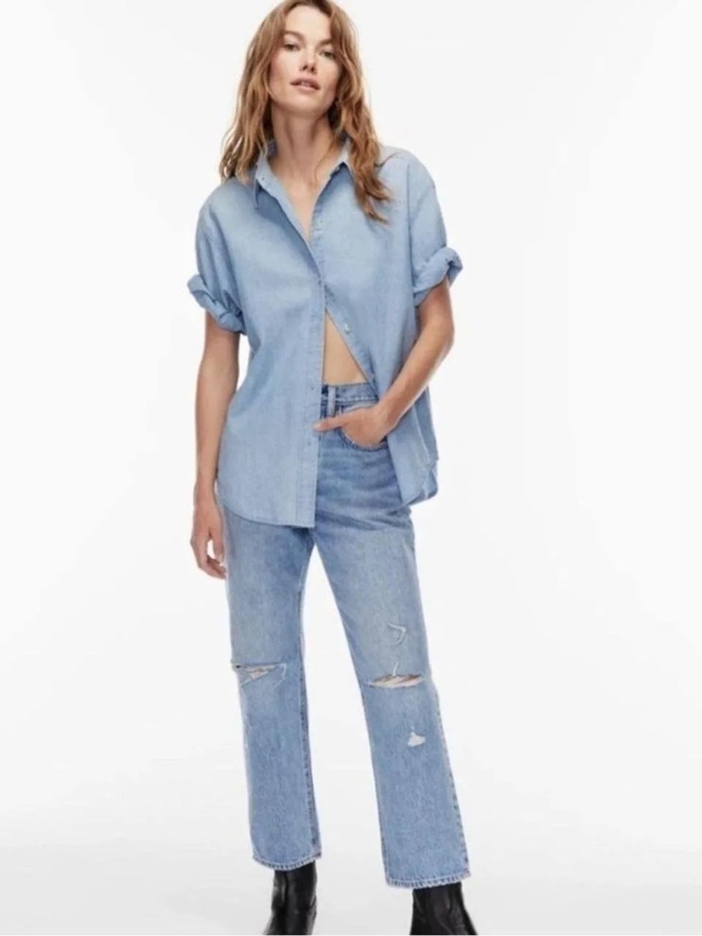 Denim Forum Light Blue Straight Jeans